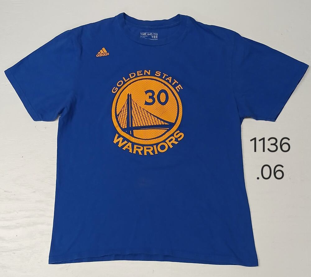 Adidas (Large) Blue Golden State Warriors #30 Curry Tshirt
